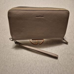 Gianni Conti Taupe Wristlet Wallet